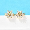 Flower Brass Hoop Earrings EJEW-S256-01A-G-3