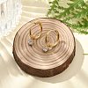 Ion Plating(IP) 304 Stainless Steel Micro Pave Cubic Zirconia Hoop Earrings STAS-R004-02G-02-2