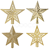4Pcs 4 Styles Star Plastic Christmas Tree Topper Ornaments AJEW-CN0002-76-1