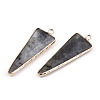 Natural Black Moonstone Pointed Pendants G-N326-56A-2