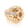 Brass Micro Pave Clear Cubic Zirconia Beads KK-K243-07G-2