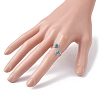 Copper Wire Wrapped Natural & Synthetic Gemstone Toe Open Ring RJEW-JR00622-3