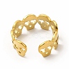 Ion Plating(IP) 304 Stainless Steel Skull Open Cuff Ring for Women RJEW-B027-31G-3
