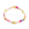 Handmade Polymer Clay Heishi Beaded Stretch Bracelets X-BJEW-JB06143-05-1