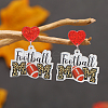 1Pair Leopard Print Heart Mother Sports Acrylic Dangle Stud Earrings EJEW-FS0001-22A-5