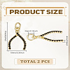 2Pcs Brass Micro Pave Grade AAA Cubic Zirconia Pendants ZIRC-LP0001-20-2