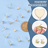 8 Pairs Brass Heart Stud Earring Findings KK-BC0011-79-4