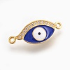 Brass Micro Pave Cubic Zirconia Links X-ZIRC-O026-14G-NR-1