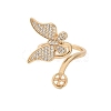 Butterfly Brass Micro Pave Cubic Zirconia Cuff Ring Setting KK-A244-01H-G-2