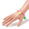 Opaque Acrylic Smiling Face Charm Bracelets BJEW-JB06258-5