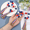 SUPERFINDINGS Independence Day Wood Bead Napkin Rings AJEW-FH0003-52-3