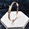 Ion Plating(IP) 304 Stainless Steel Hinged Bangles for Women BJEW-A011-21RG-1