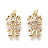 Brass Micro Pave Cubic Zirconia Charms KK-M209-09G-1