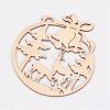 Undyed Wooden Pendants WOOD-K005-04-2