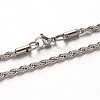 Tarnish Resistant 304 Stainless Steel Rope Chain Necklaces NJEW-M124-09P-1