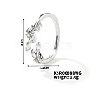 Fashionable European and American Style Brass Rhinestones Leaf Cuff Ring for Women SP8903-7-1