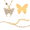 2Pcs 2 Colors Crystal Rhinestone Butterfly Pendant Necklaces Set with Alloy Dapped Chains for Women NJEW-AN0001-67-3