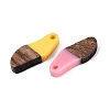 Opaque & Transparent Resin & Walnut Wood Pendants RESI-N053-27-3