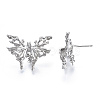 Brass Stud Earring Findings KK-N216-406P-3