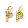 Real 18K Gold Plated Brass Micro Pave Clear Cubic Zirconia Charms KK-E068-VB452-P-2