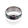201 Stainless Steel Wide Band Finger Rings RJEW-T005-6-07-3