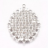 Antique Silver Tone Tibetan Style Oval Pendant Cabochon Settings X-TIBE-473-AS-NR-2