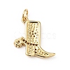 Rack Plating Brass Micro Pave Clear Cubic Zirconia Pendants X-KK-E060-22G-2