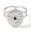 304 Stainless Steel Open Cuff Ring for Women RJEW-F166-07P-02-2