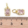 Brass Micro Pave Cubic Zirconia Charms KK-C051-10G-03-3