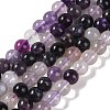 Natural Purple Fluorite Beads Strands G-P530-B08-02-1