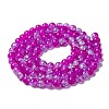 Spray Painted Crackle Glass Beads Strands CCG-Q002-8mm-09-2