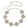 Alloy with Dyed Synthetic Turquoise Cross Link Chain Waist Chains for Women FS-WG34991-01-2