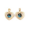 Brass Micro Pave Cubic Zirconia Pendants X-KK-R213-03G-1