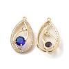 Brass with K9 Glass & Rhinestone Pendants KK-C024-44KCG-2