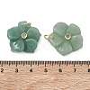 Brass & Natural Green Aventurine & Cubic Zirconia Pendants GG-CBAD360-18G-02-3