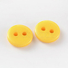 2-Hole Flat Round Resin Sewing Buttons for Costume Design BUTT-E119-14L-04-2