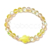 8mm Round Dyed Synthetic Moonstone Beaded Stretch Bracelets BJEW-JB10308-04-1