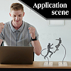 Assembled Rectangle PS Plastic Action Figure Display Stands with Adjustable Iron Support Arm ODIS-WH0100-12D-5