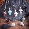 Natural Tiger Eye Pendants PALLOY-SW0004-01-5