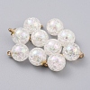 Bubblegum AB Color Transparent Crackle Acrylic  Pendants GLAA-TAC0002-D09-1
