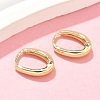 Oval Brass Hoop Earrings EJEW-Z102-33G-2