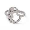 Non-Tarnish 201 Stainless Steel Heart Finger Ring RJEW-J051-33P-2