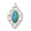 304 Stainless Steel with Dyed Synthetic Turquoise Pendants STAS-G374-05S-16-1