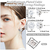 Beebeecraft 12 Pair 6 Style Diamond Shape Brass Stud Earring Findings KK-BBC0012-77-2