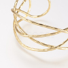 Brass Cuff Bangle X-BJEW-P168-C08-2