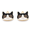 Light Gold Plated Alloy Kitten Pendants ENAM-T009-41C-2