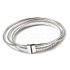 Alloy 3 Layer Snake Chain Choker Necklaces with Iron Clasps NJEW-P353-01P-2