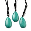 Synthetic Turquoise Pendant Necklace with Nylon Cord for Women NJEW-L464-A03-1