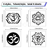 4Pcs 4 Styles Chakra Square PET Waterproof Self-adhesive Car Stickers DIY-GF0007-45D-2