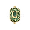 Brass Micro Pave Cubic Zirconia Connector Charms CU-CBAAB9C-01G-01-1